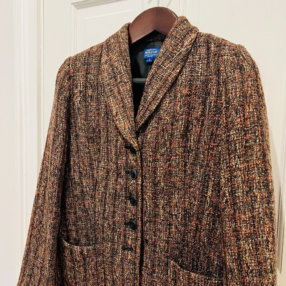 Vintage Pendleton Tweed Sweater Blazer Size 8 - Picture 4 of 16